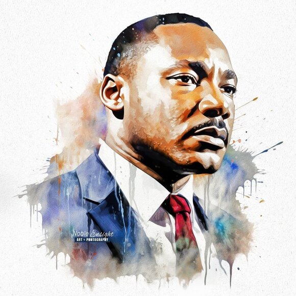 20x30 Martin Luther King Watercolor Oil Painting Portrait Wall Art Poster - Picture 3 of 7